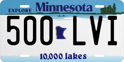 MN license plate 500LVI