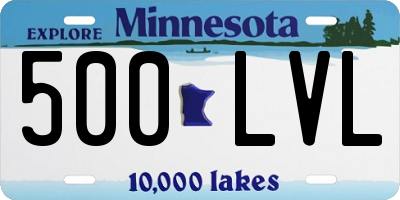 MN license plate 500LVL
