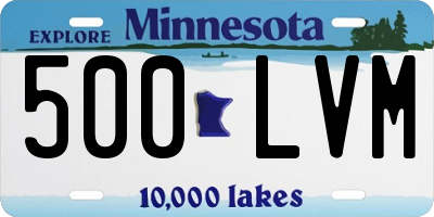 MN license plate 500LVM