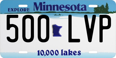 MN license plate 500LVP