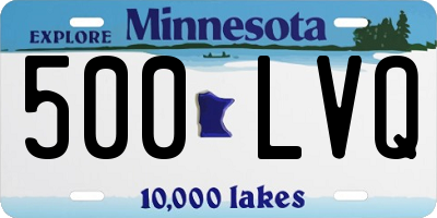 MN license plate 500LVQ