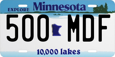 MN license plate 500MDF