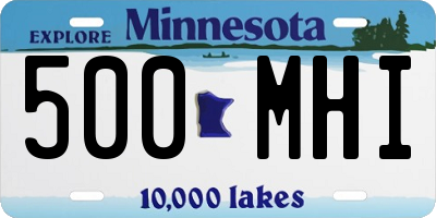 MN license plate 500MHI