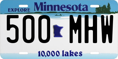 MN license plate 500MHW