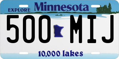 MN license plate 500MIJ