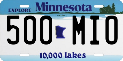 MN license plate 500MIO