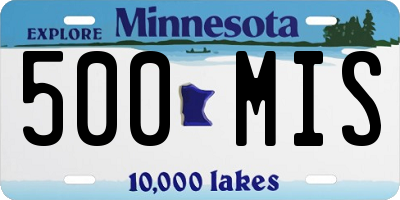 MN license plate 500MIS