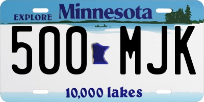 MN license plate 500MJK