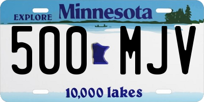 MN license plate 500MJV