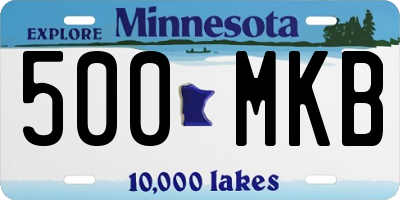 MN license plate 500MKB