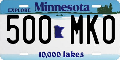 MN license plate 500MKO