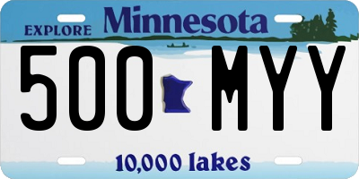 MN license plate 500MYY