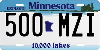 MN license plate 500MZI