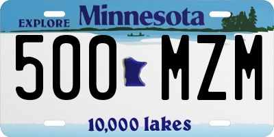 MN license plate 500MZM