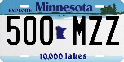 MN license plate 500MZZ