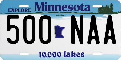MN license plate 500NAA