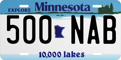 MN license plate 500NAB