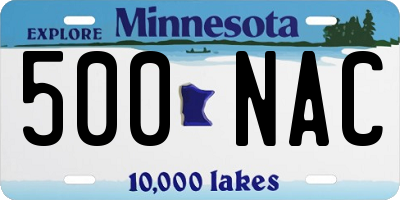 MN license plate 500NAC