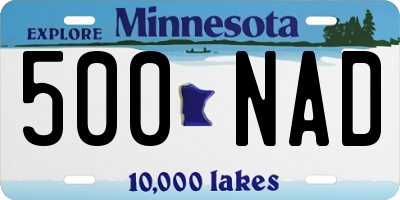 MN license plate 500NAD