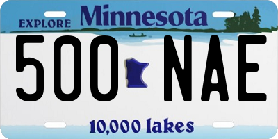 MN license plate 500NAE