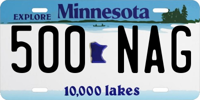 MN license plate 500NAG