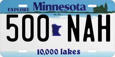 MN license plate 500NAH