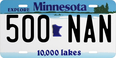 MN license plate 500NAN