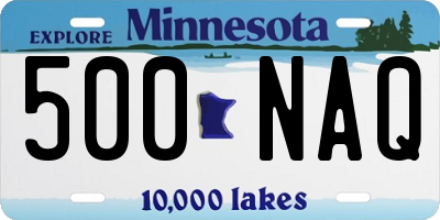 MN license plate 500NAQ