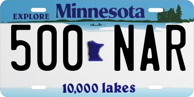 MN license plate 500NAR