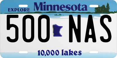 MN license plate 500NAS