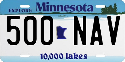 MN license plate 500NAV