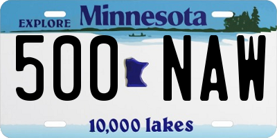MN license plate 500NAW
