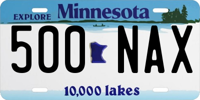 MN license plate 500NAX