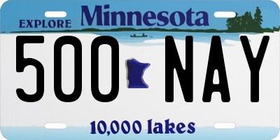 MN license plate 500NAY