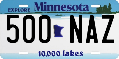 MN license plate 500NAZ