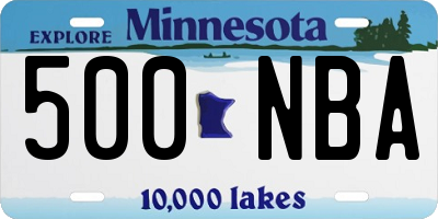 MN license plate 500NBA