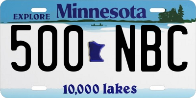 MN license plate 500NBC