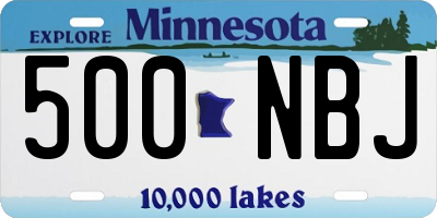 MN license plate 500NBJ