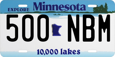 MN license plate 500NBM