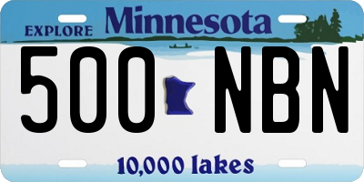 MN license plate 500NBN