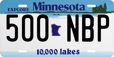 MN license plate 500NBP