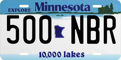 MN license plate 500NBR