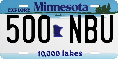 MN license plate 500NBU