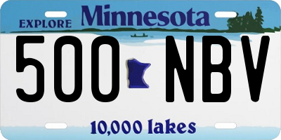 MN license plate 500NBV