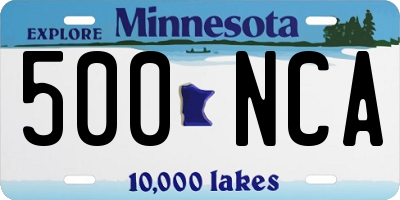 MN license plate 500NCA