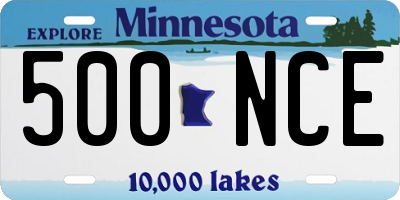 MN license plate 500NCE