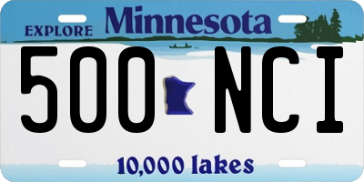MN license plate 500NCI