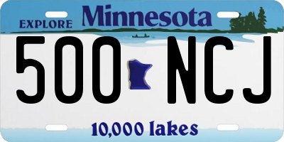 MN license plate 500NCJ