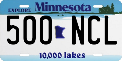 MN license plate 500NCL