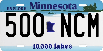 MN license plate 500NCM